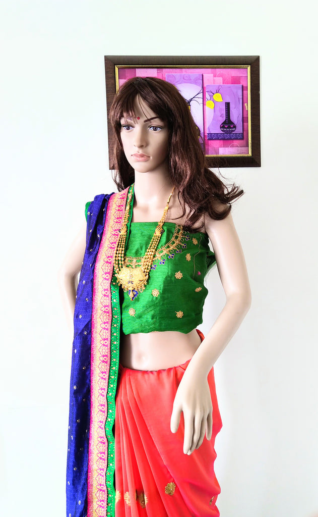 S08_Designer Kashmiri butta design Silk Sarees Dual tone color