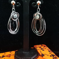 Silver oxidized earrings with never seen pattern and exclusive silver work with black stone for a stunning and stylish look.