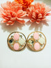 E0360_Classy stud earrings with pink stones.