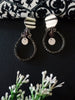 E0487_Trendy tear drop shape earring with a touch of glossy beads(ear drop hanging)