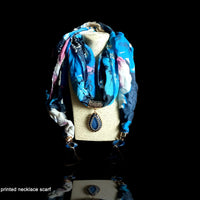 Beautiful Blue Printed Colored Pendant Scarf