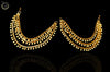 E0124_Gorgeous premium gold plated large & small jumkas with set of  ear chains with a touch of pearls.