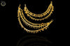 E0124_Gorgeous premium gold plated large & small jumkas with set of  ear chains with a touch of pearls.