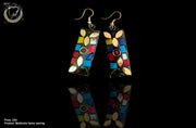 E029_Classy multi colored crafted earring with delicate work of colorful matte stones.