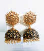 E0309_Gorgeous Meenakari Danglers studded with American Diamond stones with a touch of pearl drops.