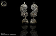 E029_Classy oxidized silver crafted earring with 'Kanpasha' style.