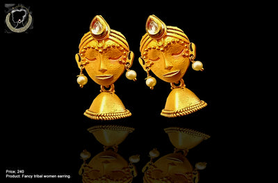 E03_Classic Style fancy tribal women face earring.