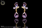 E044_Classy butterfly designed earring with delicate work of white & violet stones