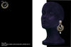 E052_Classy matte black colored beautifully crafted earring with delicate work of stone