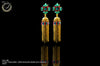 E064_Classy golden crafted earring with delicate work of beautiful stones