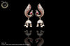 E082_Classy german silver oxidized crafted jumki& peacock design earring with delicate work of pink & red stones.