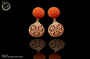 E09_Classic Style Fancy peach colored earring.