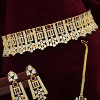 Elegant Necklace studded with American Diamond