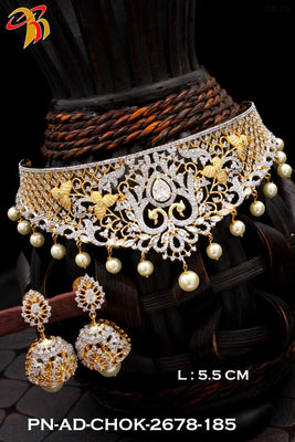 Elegant Necklace studded with American Diamond