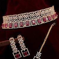 Elegant Necklace studded with American Diamond