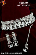 Elegant Necklace studded with American Diamond