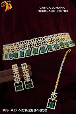 Elegant Necklace studded with American Diamond