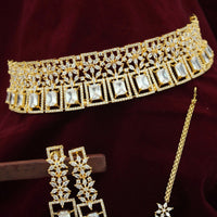 Elegant Necklace studded with American Diamond