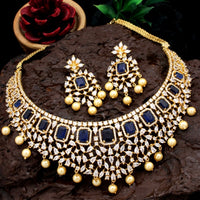 Elegant Necklace studded with American Diamond