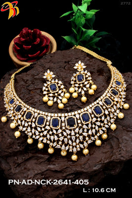 Elegant Necklace studded with American Diamond