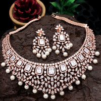 Elegant Necklace studded with American Diamond