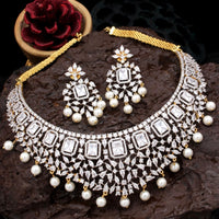 Elegant Necklace studded with American Diamond