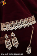 Elegant Necklace studded with American Diamond