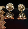 E0309_Gorgeous Meenakari Danglers studded with American Diamond stones with a touch of pearl drops.