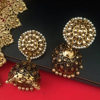 E0309_Gorgeous Meenakari Danglers studded with American Diamond stones with a touch of pearl drops.