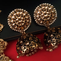 E0309_Gorgeous Meenakari Danglers studded with American Diamond stones with a touch of pearl drops.