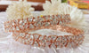 B021_S_Classy Style Rose Gold plated Bangle studded with American Diamond set of 2