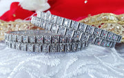 B050_ Classy Silver plated bangles studded with  American Diamond stones.