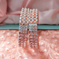 B0298_Elegant  American Diamond bangles with delicate stone work.