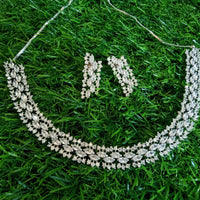 N0102_Elegant American Diamond  choker necklace set.