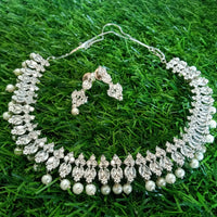 N0103_Elegant American Diamond  choker necklace set.