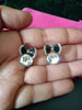 E0542_Lovely Ribbon Bow knot studs with a touch of beautiful stones.