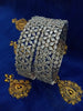 B020_S_Classy Style Silver plated Bangles studded with American Diamond stones set of 2