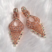 E0852_Gorgeous  statement American Diamond studded danglers with beautiful patterns.