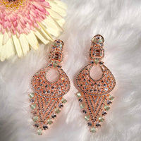 E0852_Gorgeous  statement American Diamond studded danglers with beautiful patterns.