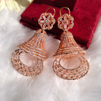 E0858_Lovely bell design American Diamond studded danglers with beautiful art work.