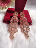 E0859 _Lovely designer American Diamond studded danglers with beautiful art work.