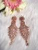 E0854_Classy designer statement American Diamond studded danglers with beautiful art work.