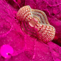 B0272_Gorgeous grand bracelets studded with delicate work of american diamond stones with a touch of pink stones.