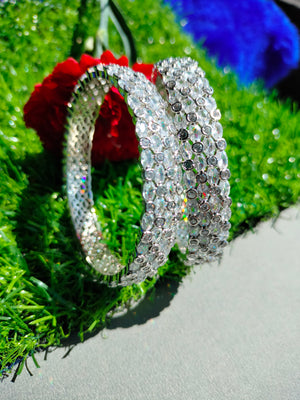 B0282_Elegant American diamond bangles with beautiful stone work