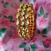 B0287_Gorgeous screw design kundan stone work bangles.