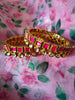 B0285_Classy square design bangles with delicate work of kundan stones with a touch of pink stones.