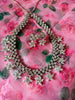 N099_Elegant floral design American Diamond  choker necklace set.