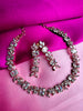 N0490_Lovely designer rose gold american diamond studded choker necklace set.