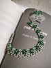 N0553_Elegant dazzling American Diamond stones embellished necklace set with delicate stone work with a touch of green stones.