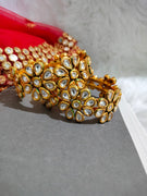 B0286_lovely flower design bangles with delicate work of kundan stones.